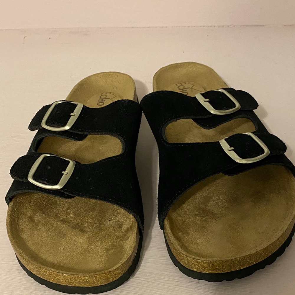 Black Sandals with Adjustable Straps, good condition